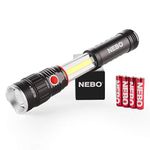 400-Lumen Handheld Work Light Flashlight: Chip on Board (COB) Technology; Red Light Mode and Red Flashing Light Mode; 4X Adjustable Zoom with Magnetic Base - NEBO Slyde+ 400 Gray- 6783