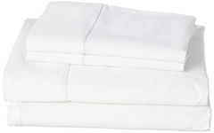 Tribeca Living 800 Thread Count Egyptian Cotton Sateen Extra Deep Pocket Sheet Set, Queen, White - AMZ800TCED4PSSQUWH