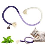 YANGCHUN Catnip Toy Bite Rope, Interactive Cat Toy for Indoor Cats, Kitten Teething Chew Toy Rope, Filled Natural Catnip Cat Chew Teeth Cleaning Stress Release Catnip Cotton Rope Toy-Purple