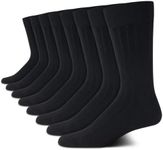 Calvin Klein Men's Dress Socks - Lightweight Cotton Blend Solid Crew Socks (8 Pack), Black Texture, 7-12