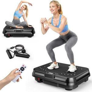 Vibration Plate Exercise Machine - 9 Programs + 250 Intensity Levels - 2 Resistance Bands - for Lymphatic Drainage Weight Loss & Portable Vibrating Plate Exercise Machine (Black Premium Edition)