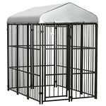 PawHut 6 x 4 x 6ft Dog Kennel for Medium and Large Dogs, Outdoor Dog Playpen House with UV-Resistant Roof, Heavy-Duty Chain Link and Secure Lock