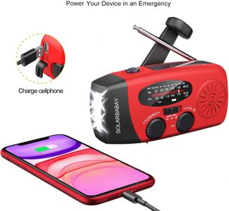 SOLARBABY Emergency Weather Radio – Portable Hand Crank AM/FM NOAA Alert