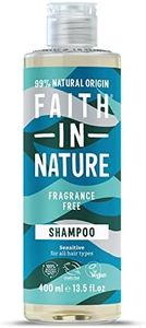 Faith In Nature Natural Fragrance Free Shampoo, Sensitive, Vegan and Cruelty Free, SLS or Parabens Free for All Hair Types 400ml