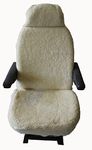 Carseatcover-UK Pair of Cream Sherpa Sheepskin MOTORHOME Seat Covers in Faux Fur [CHOICE OF 10 FABRICS]