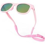 Polarized Baby Sunglasses With Strap - Unbreakable Flexible Infant Sunglasses For Toddlers Newborns 0-24 Months (Barbie Pink)