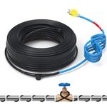 TOPDURE 120V 24FT Self-Regulating Pre-Assembled Water Pipe Heat Cable for Pipe Freeze Protection, Energy-Saving Pipe Heating Cable Keeps Water Flowing at -40°F