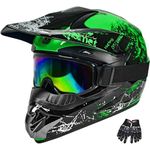 Youth Motorcycle Helmet,Boys and Girls Full face Helmets for Children's Bicycles Motorcycles Snowboarding,DOT / FMVSS-218 Certification Standard,Four Seasons,C,M