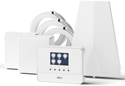 Atcall Cell Phone Signal Booster for Home Multiroom | 2 Indoor Antennas, Coverage Up to 8,000 Sq. Ft for All U.S. Carriers | LCD Screen Monitor | 4G LTE & 5G | FCC Approved