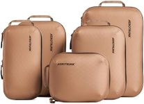 Aerotrunk Ultralight Compression Packing Cubes - Lightweight Travel Organizers for Suitcases and Luggage (6-Pack, Mocha)