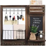 Wooden Key Holder for Wall, Key Hooks Wall Mounted Letter Holder Wall Key Holder Floating Shelf, Mail Sorter Organiser with Hooks, Key Hanger Rack for Entryway Home Office Kitchen Mudroom