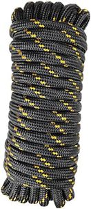 Diamond Braided Polypropylene Rope Nylon Rope Mix Thick Heavy Duty Ropes 1/2 inch 50ft High Strength Rope Perfect for Clothesrope Camping Hiking and Other Outdoor Activities Black 50ft