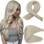 Full Shine Genius Weft Hair Extensions Human Hair Virgin Hair Extensions Sew In Hand Tied Weft Extensions For Women Remy Straight Hair Weft Extensions Balayage Hair Extensions 24 Inch 25G