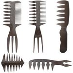 Noverlife 5PCS Men's Pompadour Hairstyling Combs, Professional Wide Teeth Texture Comb for Slicked Back Hairstyle, Retro Oil Head Hair Brushes for Barber Hairdressing Hair Pick Comb