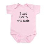 CafePress I Was Worth The Wait Body Suit Cute Infant Bodysuit Baby Romper