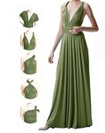 Infinity Dresses for Bridesmaids,Wedding Guest Dresses for Women,Plus Size Wrap Dress Long Maxi Convertible Multiway Dresses, Olive Green, One Size