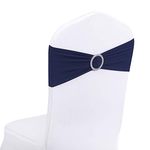 Peomeise Spandex Stretch Chair Sashes (Navy, 50)