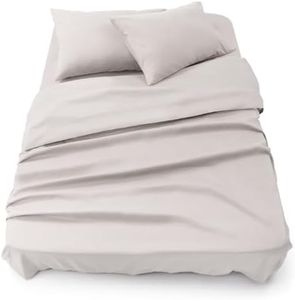 Blumtal - Parure De Lit 180x200 en Microfibre - 3 Pièces - Drap Housse 180x200 + Drap Plat 2 Personnes (280x275) + 2 Taies d'oreiller 50x80 - Gris Clair de Lune
