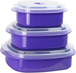 Reston Lloyd Calypso Basics by 6-Piece Microwave Cookware, Steamer and Storage Set, Purple