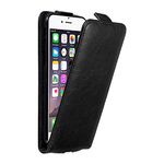 cadorabo Case works with Apple iPhone 6 / iPhone 6S in NIGHT BLACK - Flip Style Case with Magnetic Closure - Wallet Etui Cover Pouch PU Leather Flip