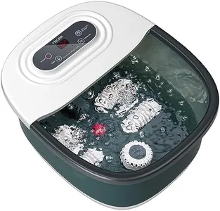 Niksa Foot Spa Bath Massager with Heat, Bubbles, Vibration and Red Light, 4 Massage Roller Pedicure, Tub for Feet Stress Relief, Foot Soaker with Mini Acupressure Massage Points Temperature Control