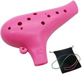 Aestivate Plastic Ocarina Instrument 12 Hole Ocarina Alto C 12-Hole Ocarina Instrument Easy Instrument for Children, Beginners (Pink)