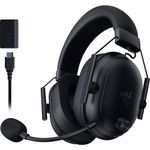 Razer BlackShark V2 HyperSpeed Wireless Gaming Headset: 280g Lightweight - THX Spatial Audio - Bendable Mic - 50mm Drivers - 2.4GHz, Bluetooth or USB - 70 Hr Battery w/USB Type C Charging - Black