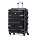 Flight Knight Lightweight 4 Wheel ABS Hard Case Medium Suitcase Approved for Over 100 Airlines Including easyJet, British Airways, Ryanair, Jet2, Emirates & Many More - Check-in Medium Size 25"