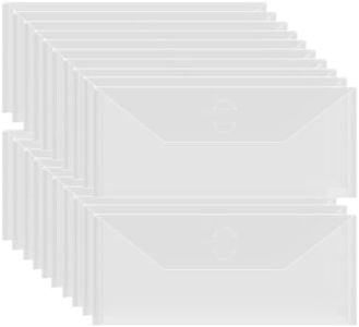 Briartw 20 Pcs 3.9x9.4" Slimline Storage Envelopes, Resealable Plastic Envelopes Pockets for Cutting Dies Stencil Crafts Organizer Holder,Clear Storage Bag for Clear Stamp,Die Cuts,Scrapbook Paper