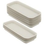 MUKCHAP 12 Pack 27.8 x 11 x 2.4cm Rectangular Plant Drip Tray, Window Box Planter Drip Tray, Flower Pot Saucers for Indoors Outdoors, Top Size in 30.5 x 13.8cm