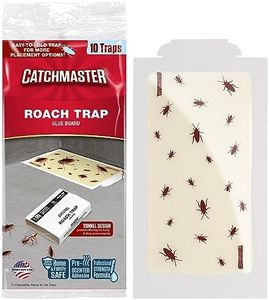 Catchmaster Roach Trap Glue Boards 10-Pk, Adhesive Bug Catcher, Scorpion, Spider, Cricket, & Cockroach Traps for Home, Bulk Glue Traps for House & Garage, Pet Safe Pest Control