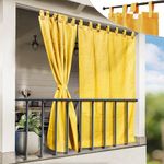 HIPPO 150 GSM Outdoor Sun Blocking Balcony Loop Curtains Sun & UV Protection, Light Filtering 4.5FTX7.5FT Door Curtain (Yellow)