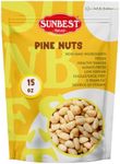 Sunbest Natural Pine Nuts Pignolia 15 Oz 1 Pack – Unsalted, Raw, Crunchy, Fresh & Delicious, Kosher Certified - Ideal for Snacking, Topping & Baking - Non-GMO, Gluten Free