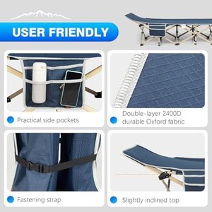 OVERMONT Folding Camping Bed – 28" Portable Outdoor Cot