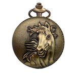 GT Gala Time Horse Face Theme Vintage Pocket Watch Antique Metalic Key Chain & Key Ring Car Bike Home Key Chain & Key Rings | Gift for Men & Women