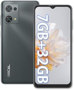 OSCAL C30 Moviles,𝘽𝙡𝙖𝙘𝙠𝙫𝙞𝙚𝙬 Telefono Movil Android 7GB RAM 32GB ROM y 256GB Expandible con 6.56'' Pantalla HD+, Batería 5080mAh, 12MP+5MP Cámaras, Doble SIM 4G/Face ID/OTG/Type-C