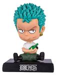 AUGEN Super Hero Roronoa Zoro Action Figure Limited Edition One Piece Bobblehead with Mobile Holder for Car Dashboard, Office Desk & Study Table (Pack of 1)