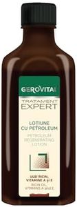 Lotion au Pétrole, Huile de Ricin, Vitamine A et E, Traitement Régénérant pour Cheveux, Réduit la Chute, Stimule la Croissance, 100 ml, Gerovital Tratament Expert
