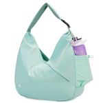 Ceneda Large Gym Bag for Women Sports Duffel Bag with Hidden Yoga Mat Holder & Shoe Compartment Workout Dance Tote Bag with Wet Pocket Overnight Weekender Bag for Travel Yoga (Mint Green)