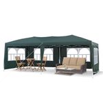 LEMROE Pop Up Large Gazebo 3 x 6M with Sides, Party Tent Event Shelter Heavy Duty Camping Gazebo with Rainproof 210D Marquee for Garden Outdoor (green-with sidewalls)