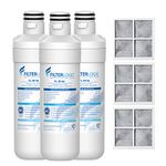 Filterlogic LT1000PC ADQ747935 MDJ64844601 NSF Certified Refrigerator Water Filter and Air Filter, Replacement for LG® LT1000P®, LT1000PC, LT-1000PC MDJ64844601 and LT120F®, 3 Combo