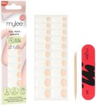 Mylee Gel Nail Wraps [Short French Tips] – 20 Pre-Cured Gel Stickers, No Lamp Needed, Chip-Resistant, Glossy Finish, Long Lasting, Easy to Apply