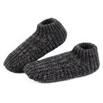 LEMZONE Men's Warm Slipper Socks Non Slip Winter Cozy Indoor Soft Sole Sock Shoes with Sherpa Lining