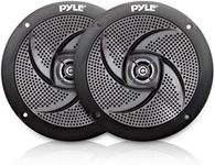 Low-Profile Waterproof Marine Speakers - 100W 4 Inch 2 Way 1 Pair Slim Style Waterproof and Weather Resistant Outdoor Audio Stereo Sound System, for Boat, Off-Road Vehicles - Pyle (Black)