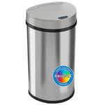 iTouchless 13 Gallon Automatic Touchless Kitchen Trash Can – Semi-Round Stainless Steel Can with Extra-Wide Opening