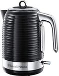 Russell Hobbs Inspire Electric 1.7L Cordless Kettle (Fast Boil 3KW, Black premium textured plastic, high gloss finish, Removable washable anti-scale filter, Pull off lid, Perfect pour spout) 24361