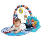 Baybee Kick & Play Gym Mat for Babies | Portable Baby Playing Mat for New Born with Projector, 5 Hanging Toys, Music & Lights | Indoor Activity Play Gym for Babies 0 to 12 Months Boys Girls (Blue)