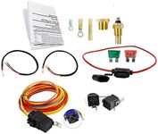 Dual Electric Cooling Fan Wiring Install Kit 185 Degree On 165 Off Engine Fan Thermostat Temperature Switch 40/50 AMP Relay Kit