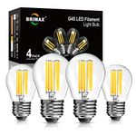 BRIMAX Dimmable LED Bulbs 6W 60W Equivalent AC220-240V Soft Warm White 2700K G45 Golf Ball Bulbs, E27 Edison Screw Base LED Filament Bulb for Ceiling Fan, Pendant Light, 4 Packs