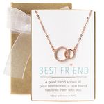 A+O Friendship Necklace - Interlocking Circles Pendant Necklace in Rose Gold